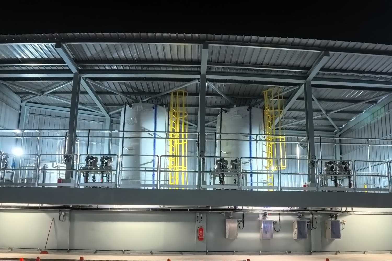 Chemical dosing platform at night