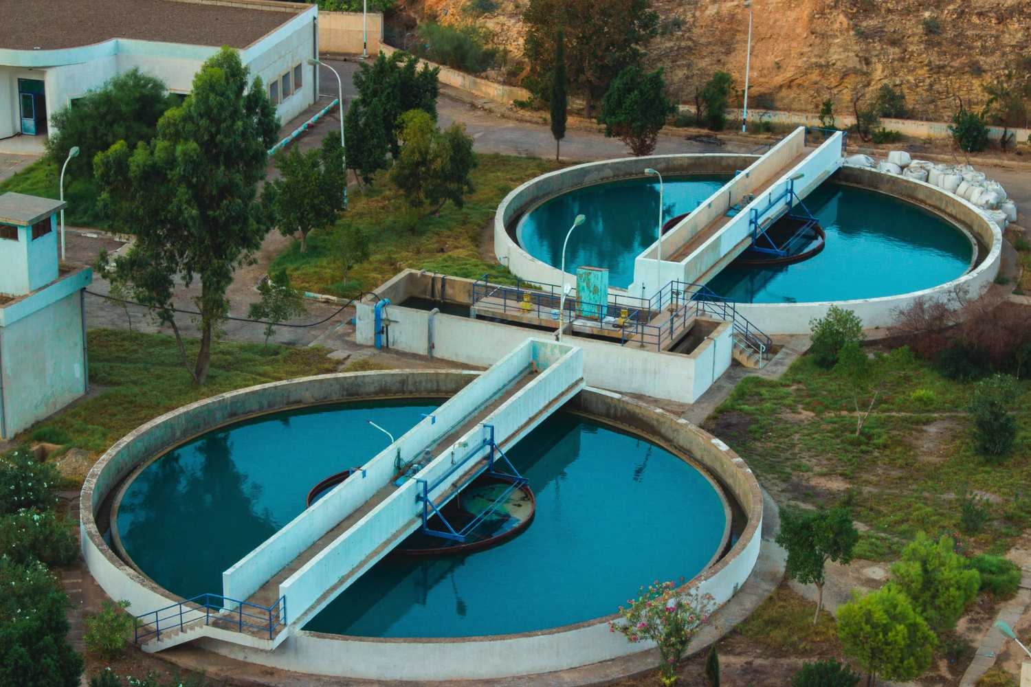 Clarifier basins at a treatment works