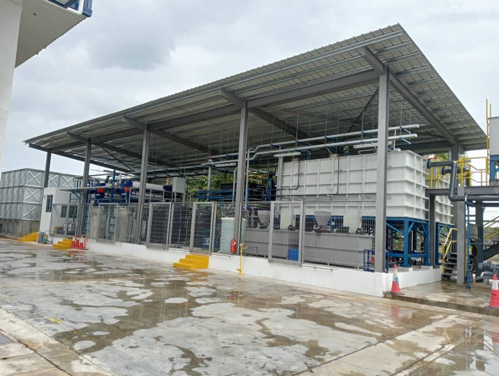 Industrial effluent treatment plant under canopy